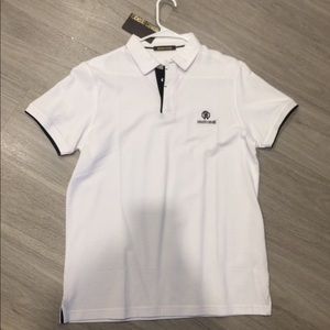 NWOT Roberto Cavalli men polo shirt white sz L